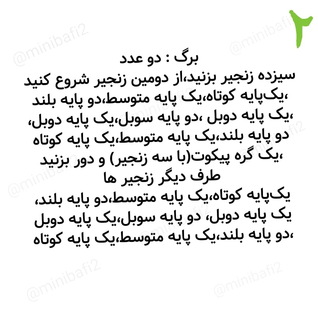 بافتنی قلاب دانه‌های جوانه‌زده از نخ و قلاب