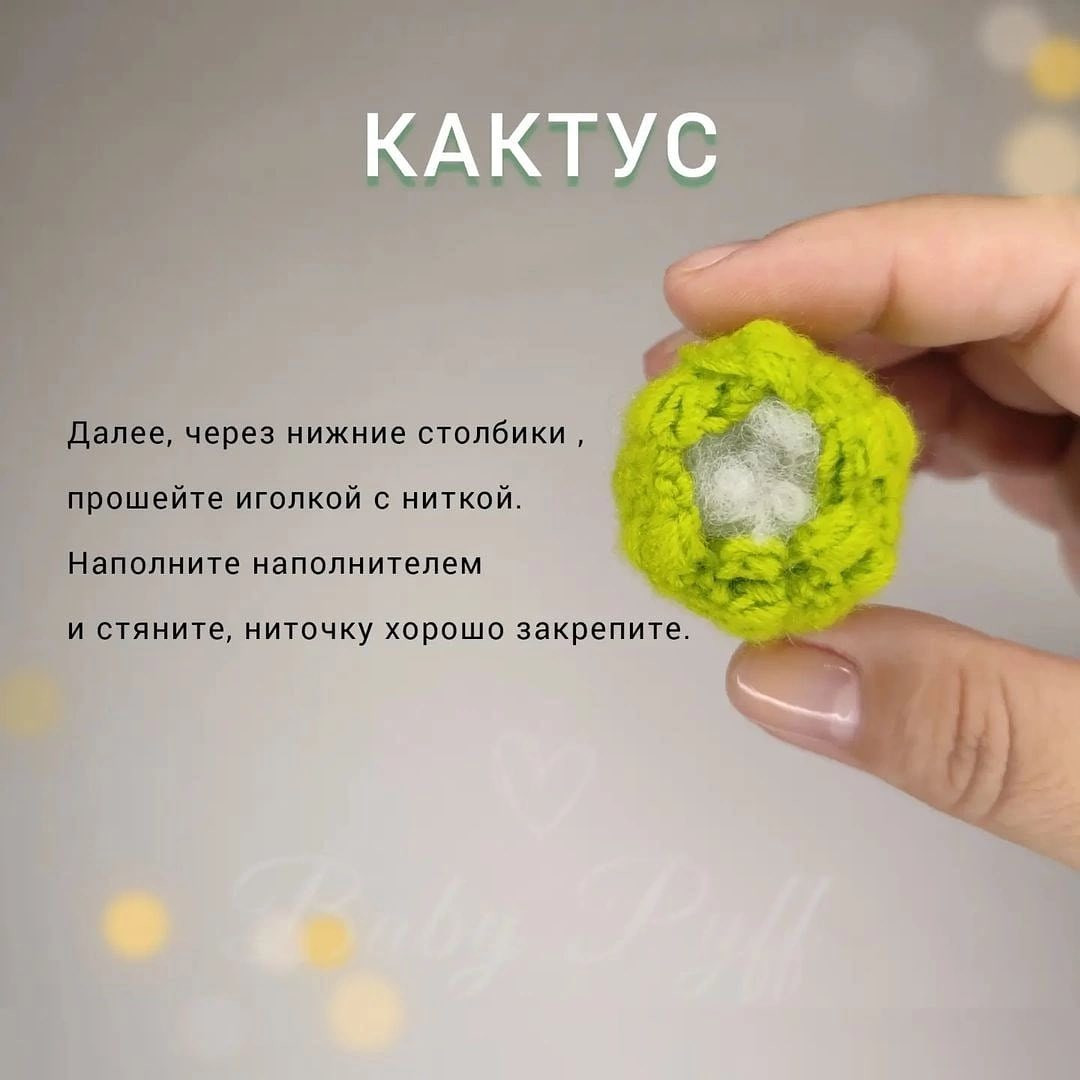 Бесплатная схема вязания кактуса с цветком