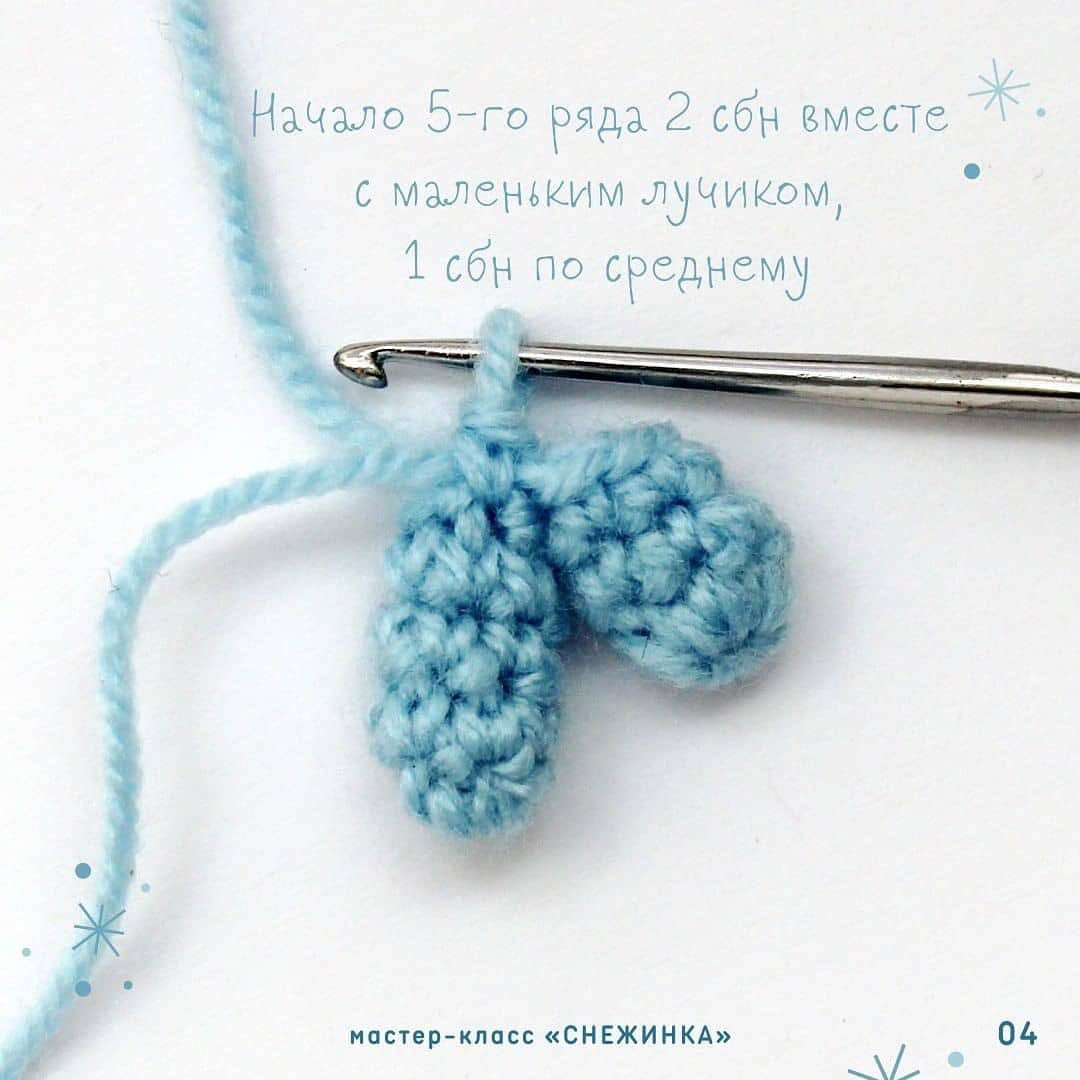 Бесплатное описание вязания милой снежинки - мастер-класс
