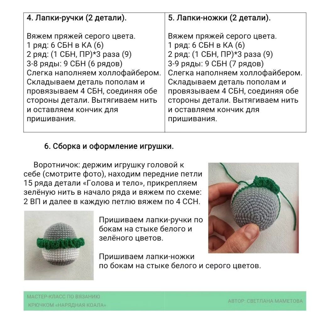 Бесплатный мастер-класс по вязанию крючком "Нарядная коала"