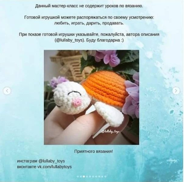 Бесплатный мастер-класс: Вязаная черепашка для начинающих