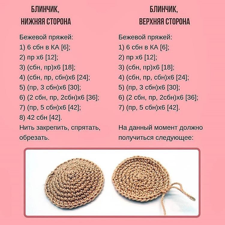 Бесплатный узор для вязания блинов с черникой