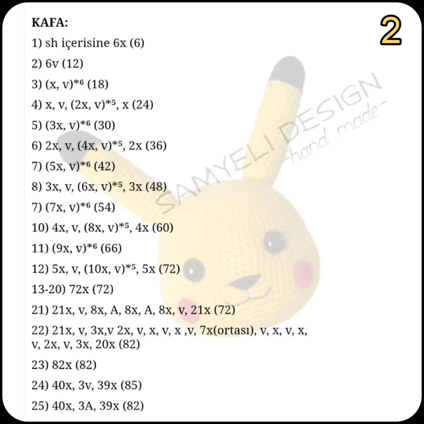 Büyük Boy Pikachu Amigurumi Yapım Rehberi