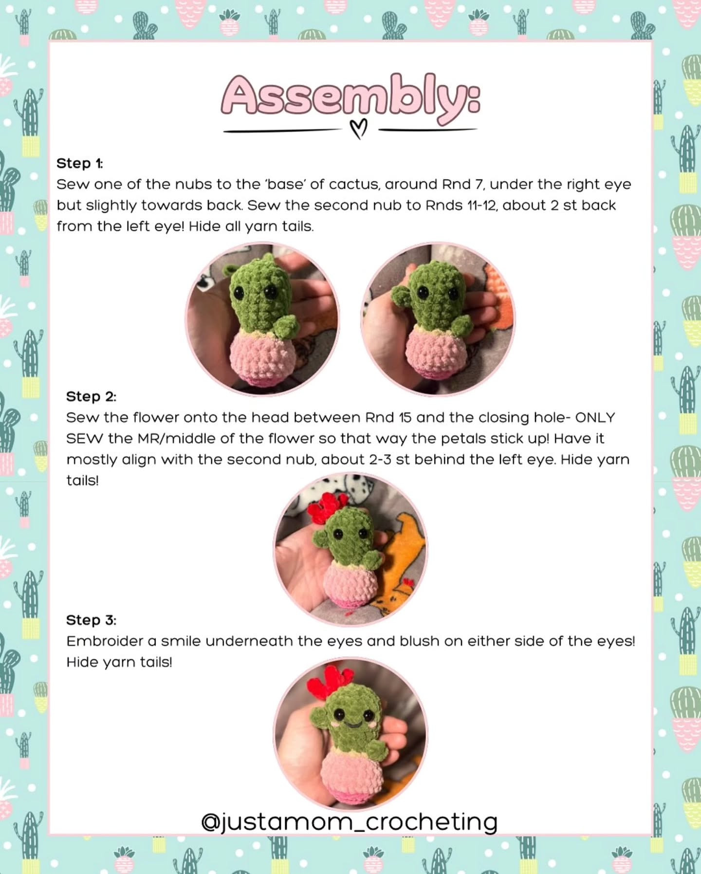 Cactus Crochet Pattern Inspired by Tattoo Art