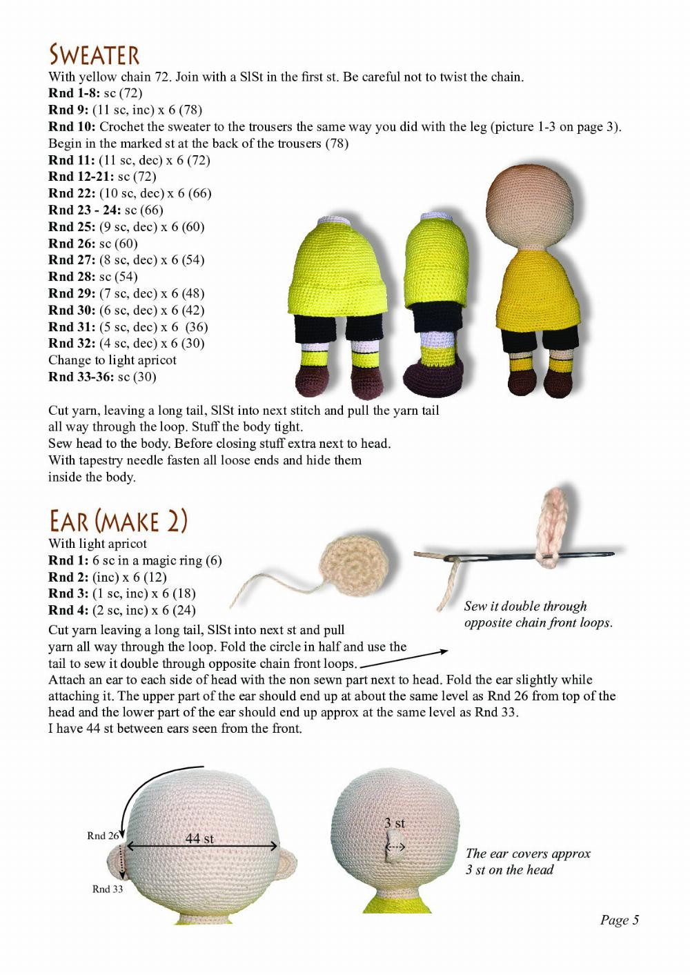 "Charlie Brown Crochet Pattern: Detailed Instructions for Crafting"