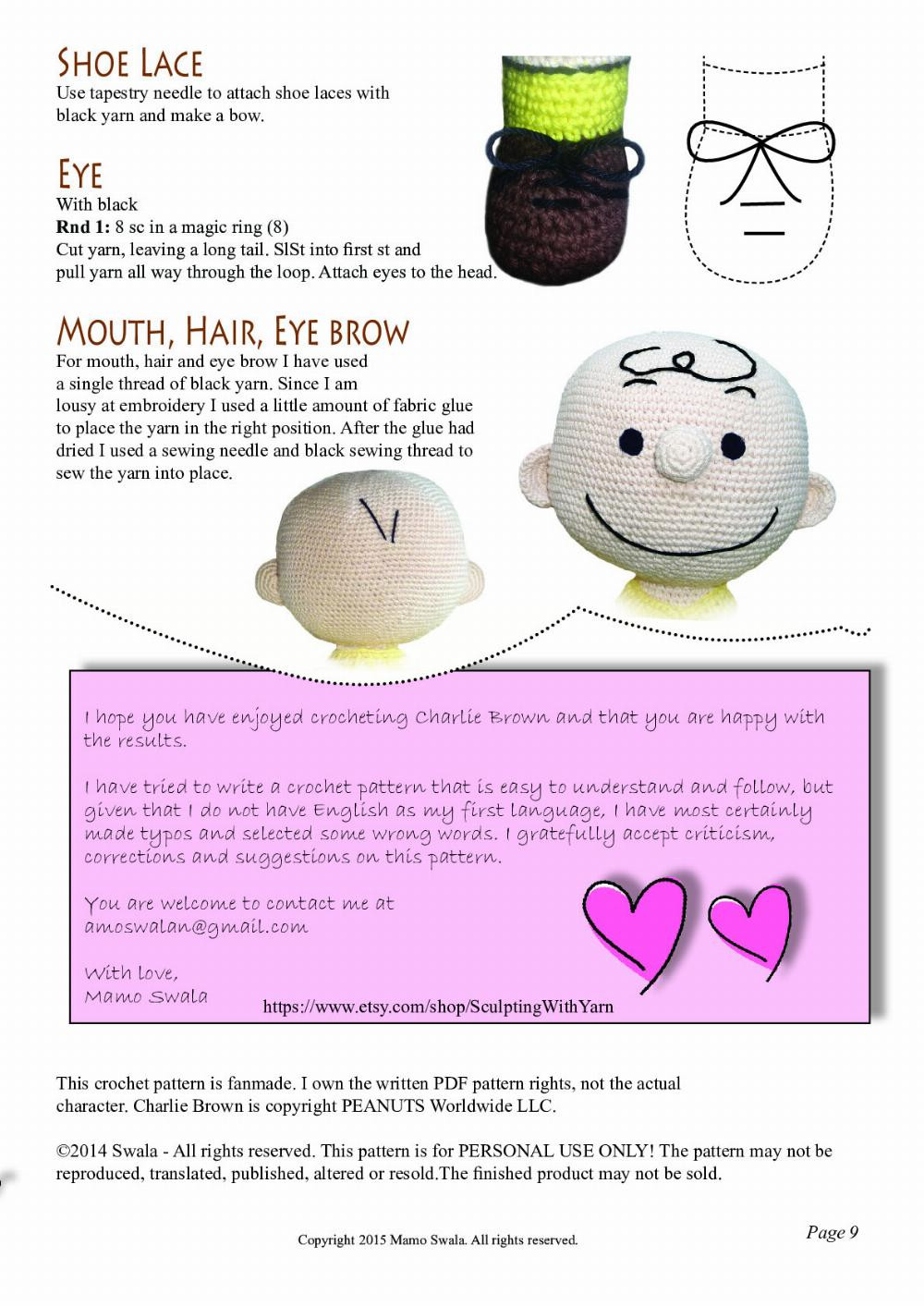 "Charlie Brown Crochet Pattern: Detailed Instructions for Crafting"