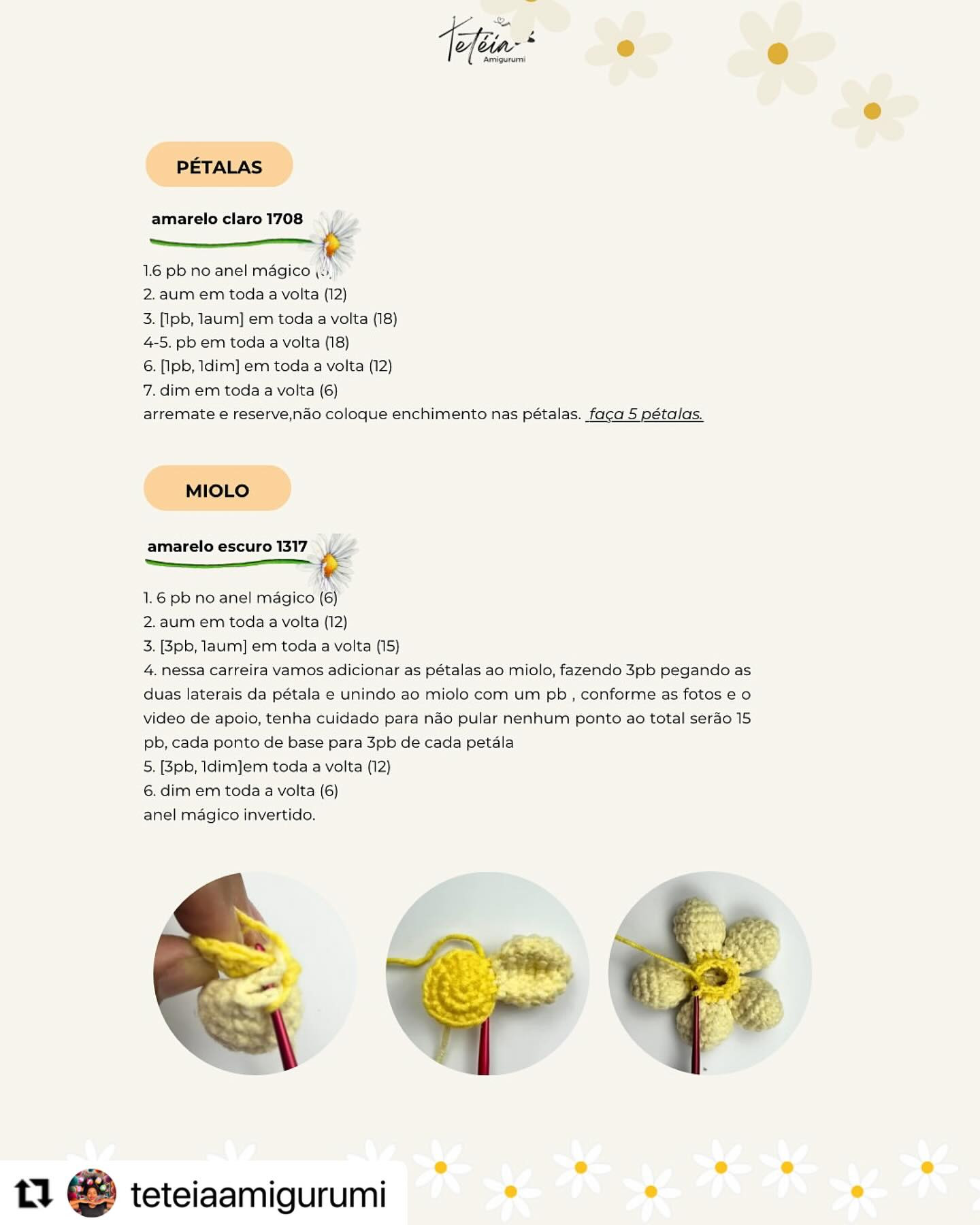 Chaveirinho de Margarida e Abelha: Receita Grátis para Amigurumi