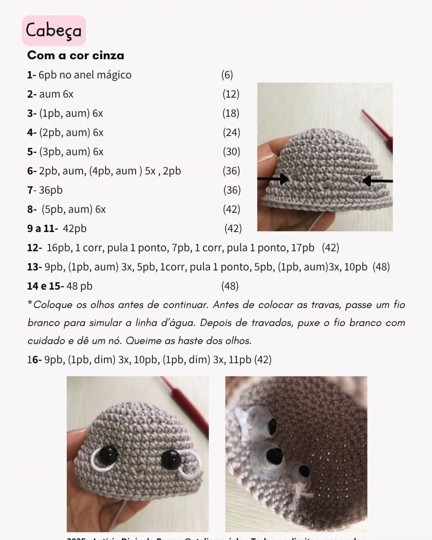 Chaveiro de Crochê: Kaio, o Coala - Receita Grátis