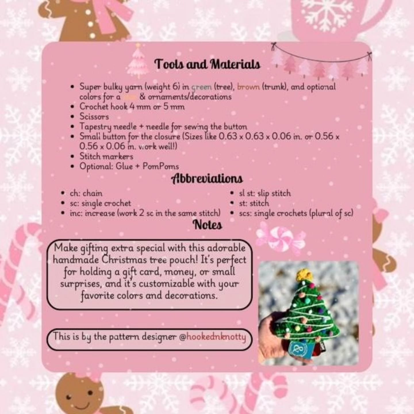 Christmas Tree Gift Card Holder Crochet Pattern