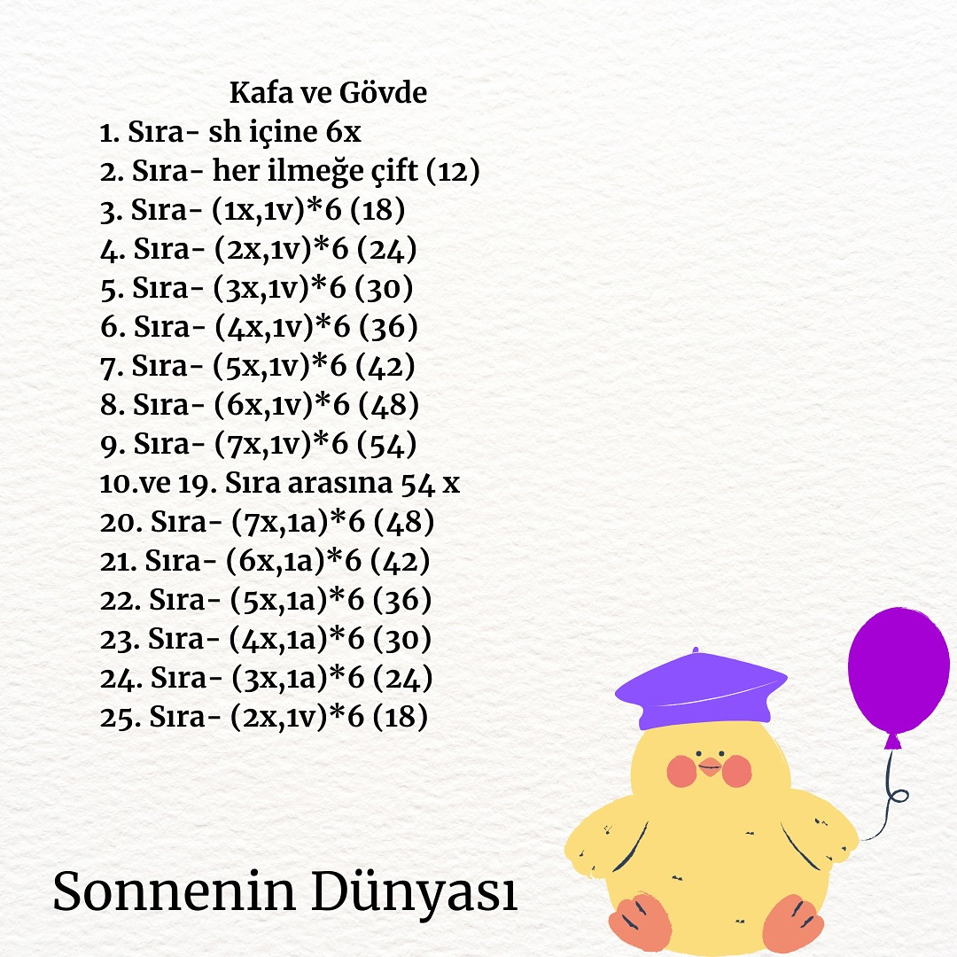 Civciv Lila Örgü Modeli: Ücretsiz Desen ile Sevimli Amigurumi