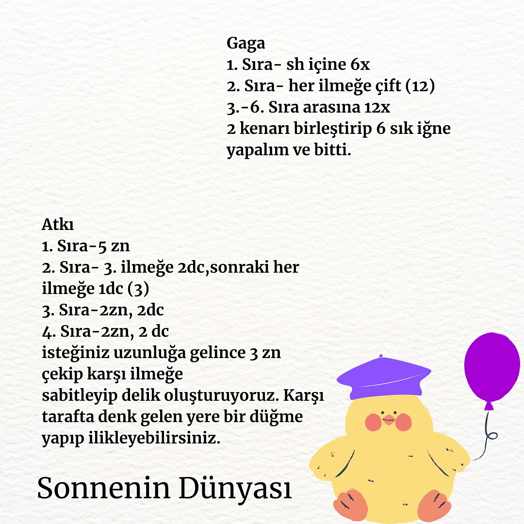 Civciv Lila Örgü Modeli: Ücretsiz Desen ile Sevimli Amigurumi