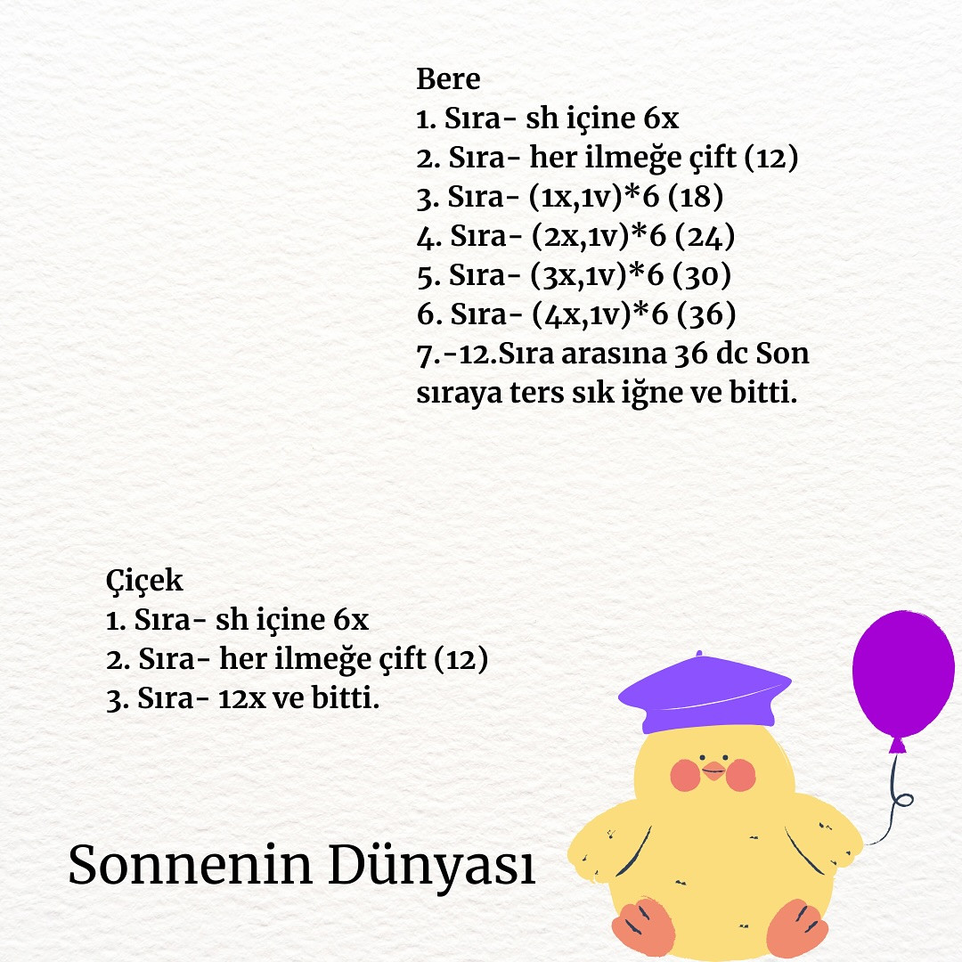 Civciv Lila Örgü Modeli: Ücretsiz Desen ile Sevimli Amigurumi