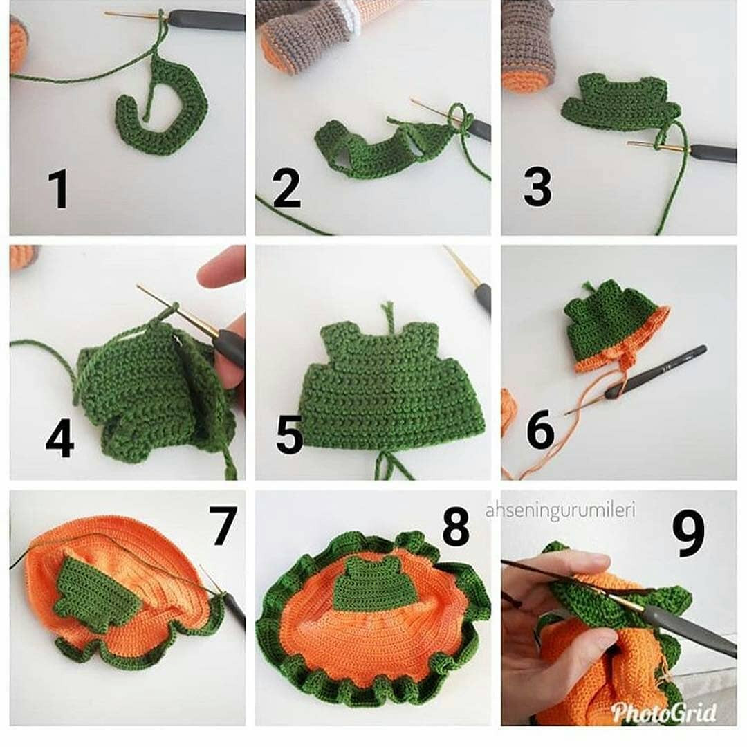 Çocuklar için Renkli ve Şık Tığ İşi Elbise Deseni