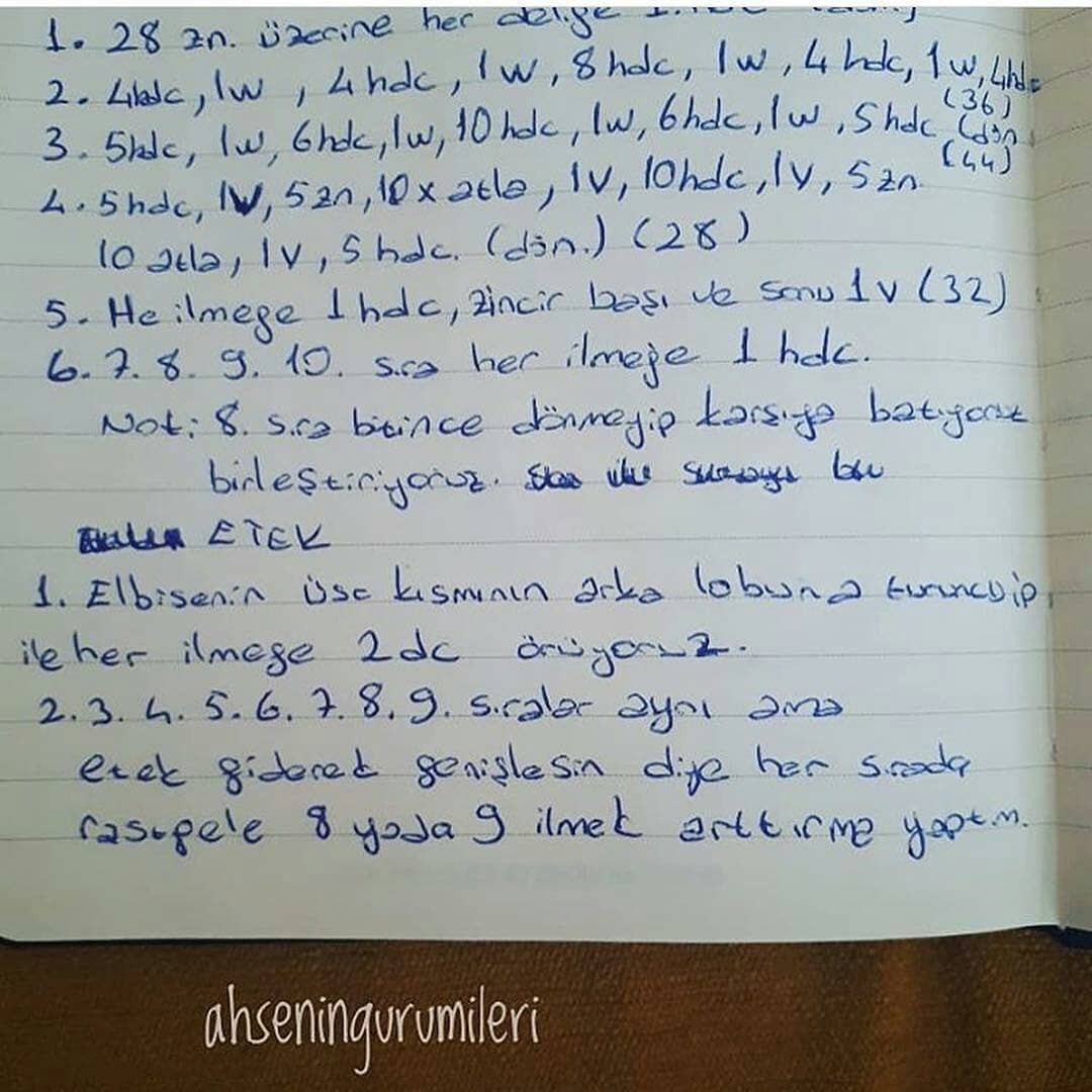 Çocuklar için Renkli ve Şık Tığ İşi Elbise Deseni