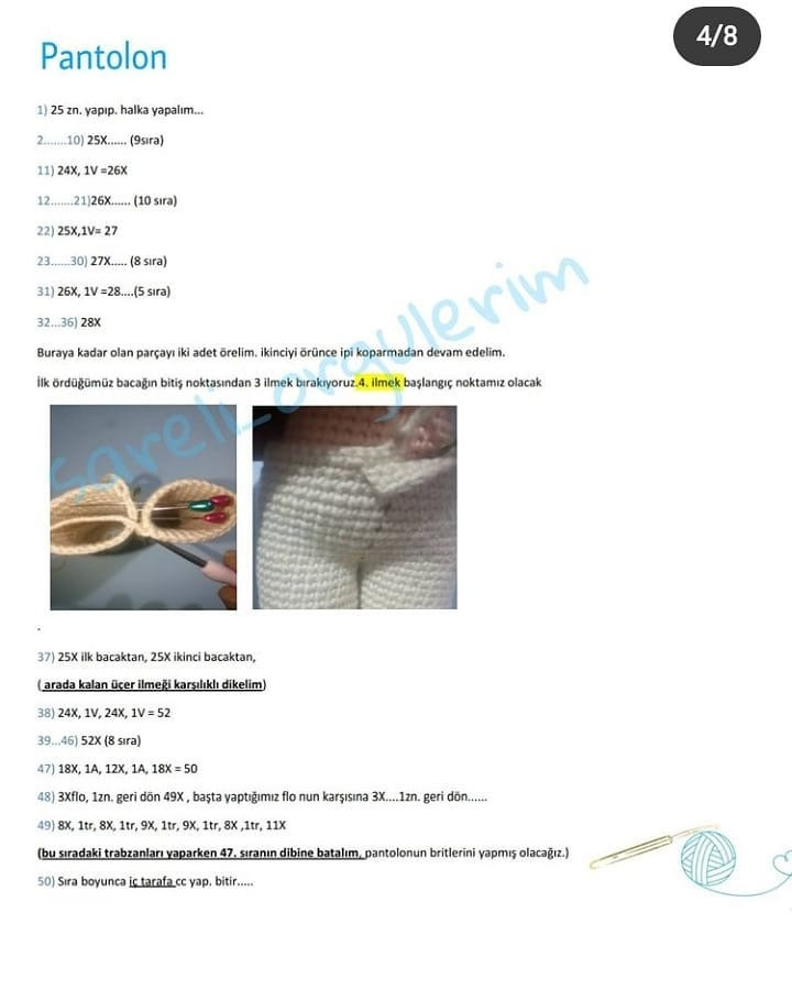 Çocuklar için Şapka, Kazak, Pantolon ve Ayakkabı Örgü Tarifi