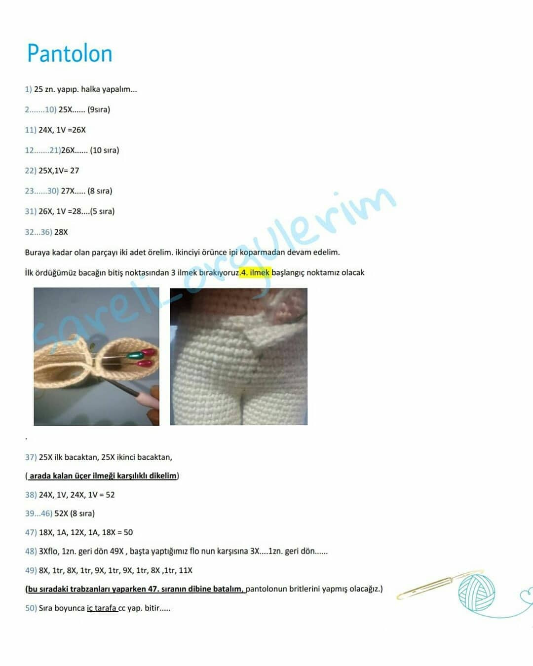 Çocuklar için Şapka, Kazak, Pantolon ve Ayakkabı Örgü Tarifi
