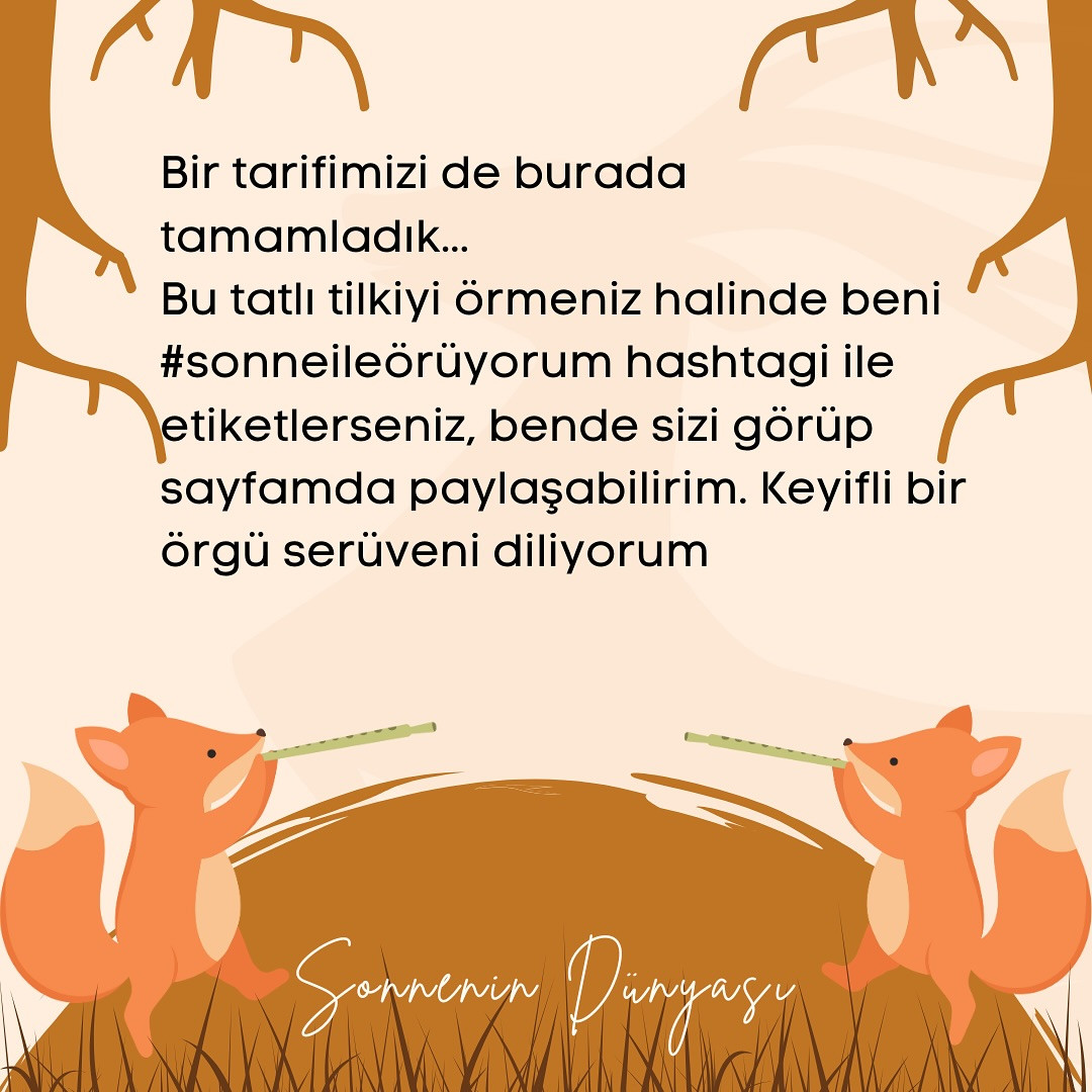 Çocuklar için sevimli tilki diş kaşıyıcı tığ işi modeli