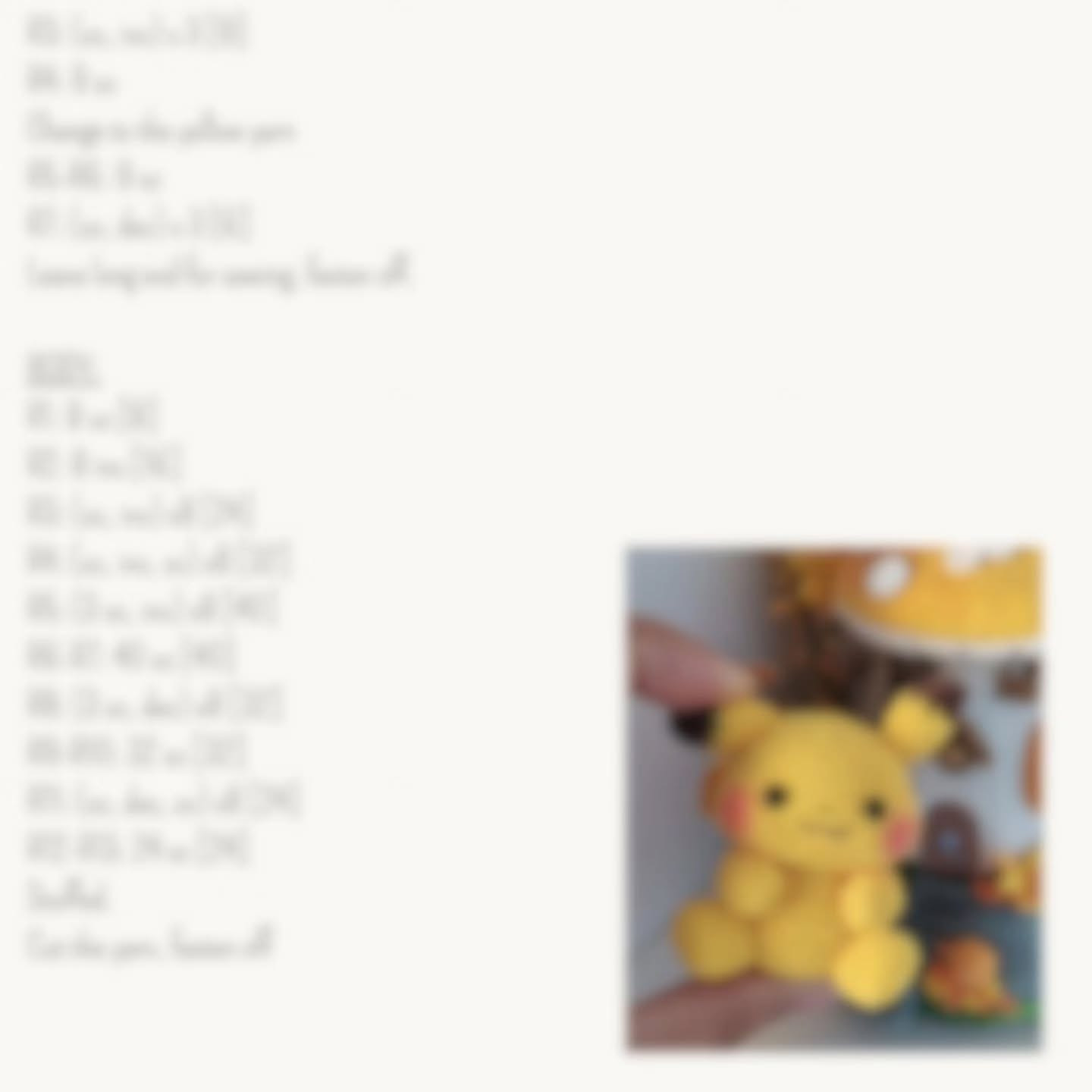 Crochet Pattern for a Cute Mini Pikachu Keychain