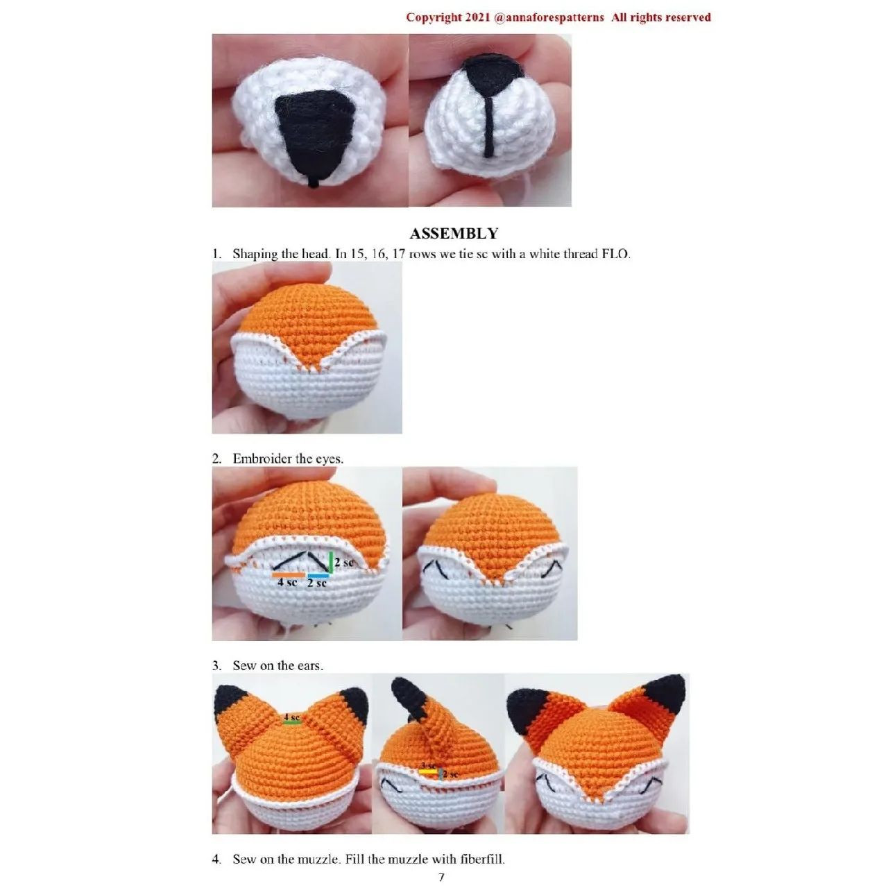 Crochet Pattern for Adorable Amigurumi Fox Toy
