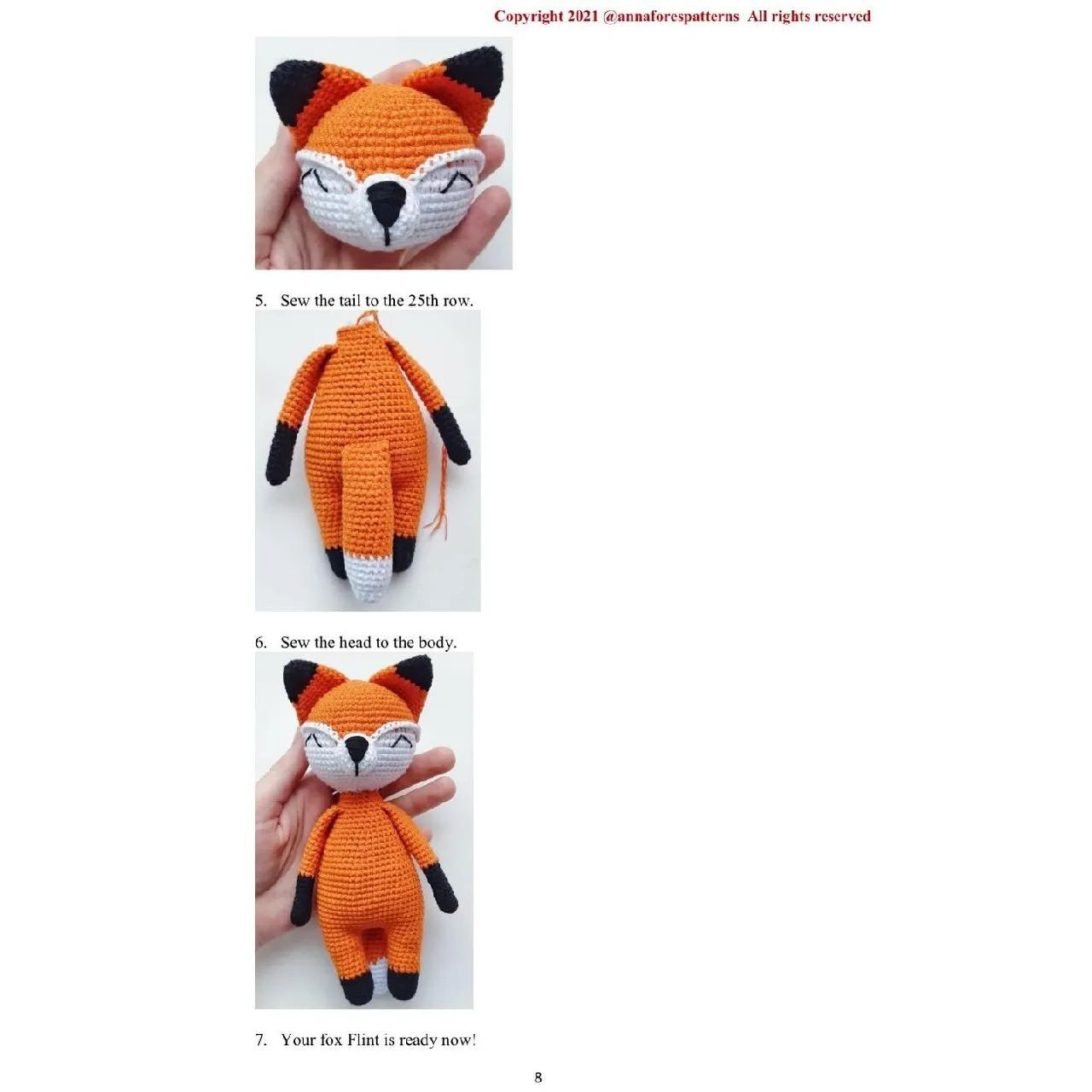 Crochet Pattern for Adorable Amigurumi Fox Toy