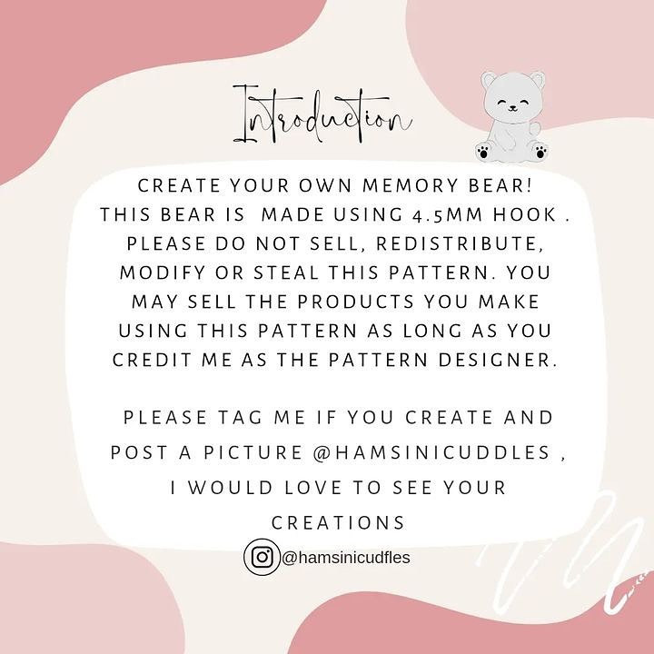 Crochet Pattern for Adorable Memory Bear Toy