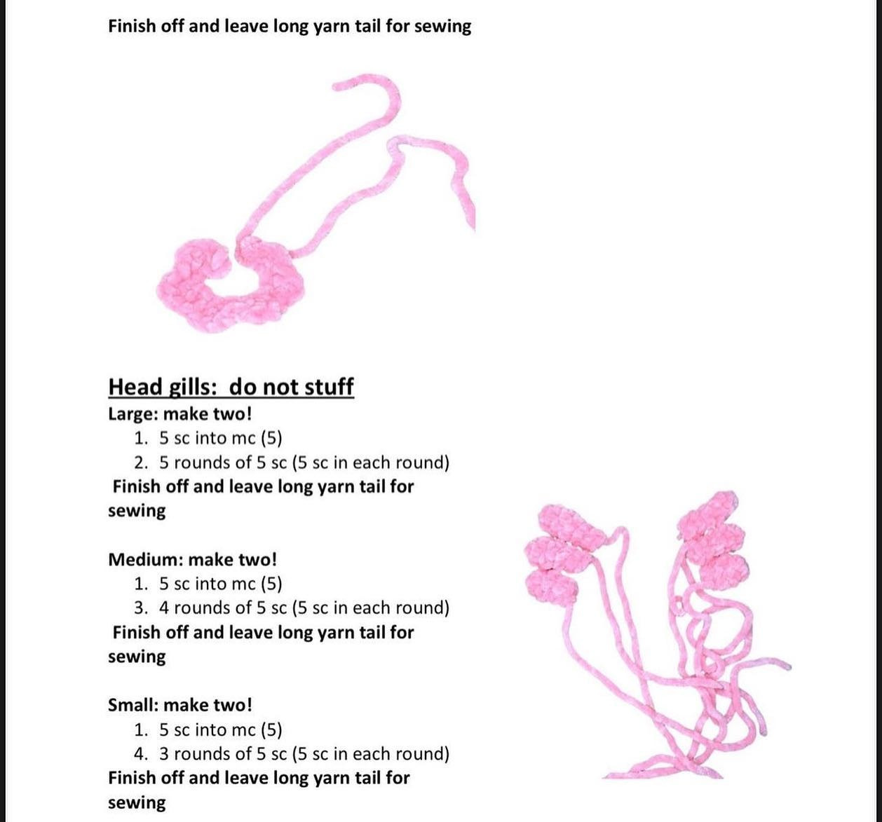 Crochet Pattern for Adorable Pink Axolotl Plushie