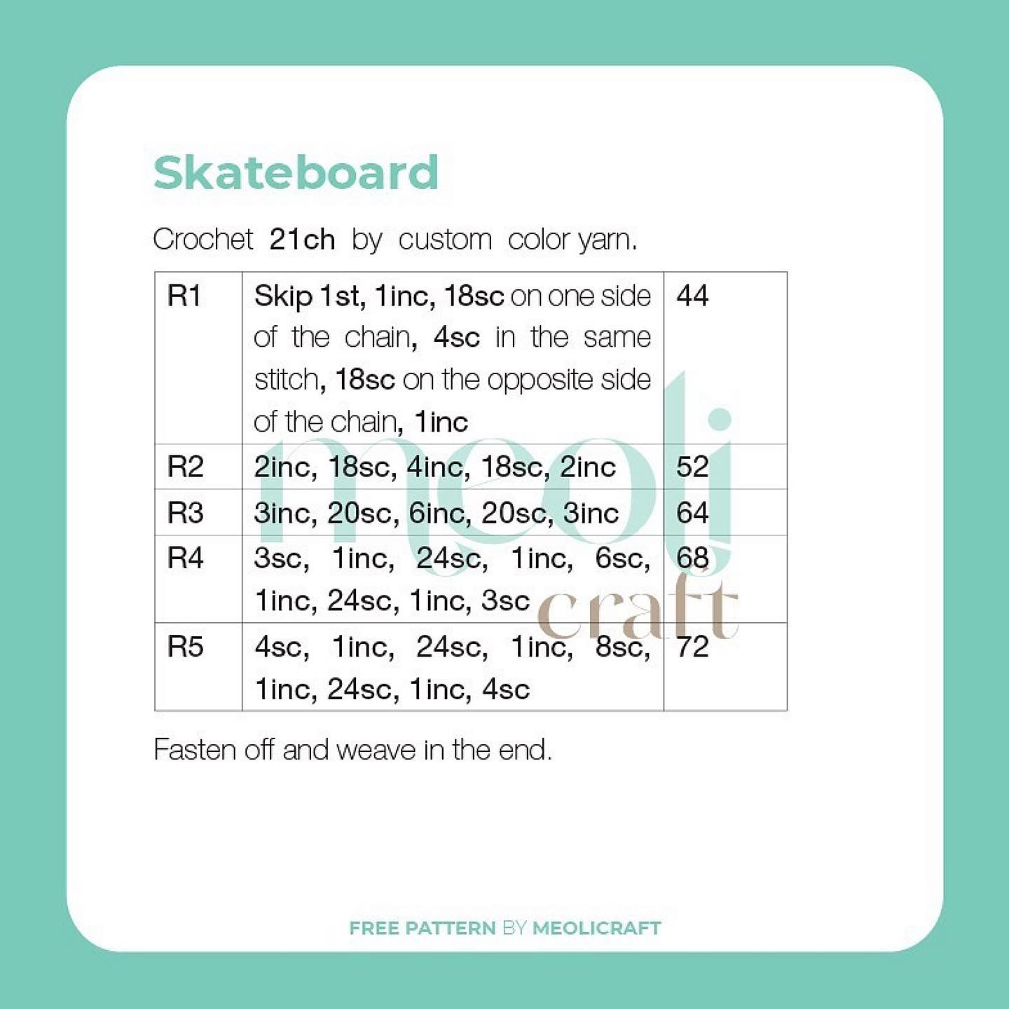Crochet Pattern for Cute Bee on a Skateboard
