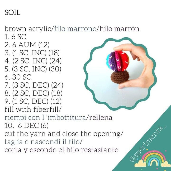 "Crochet Rainbow Cactus Pattern: Free and Colorful Design"