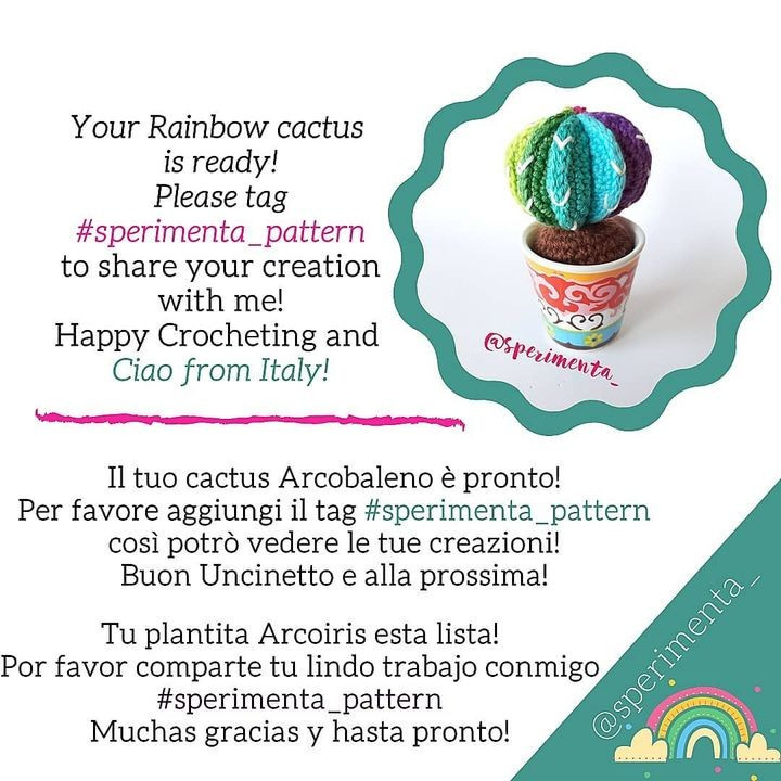 "Crochet Rainbow Cactus Pattern: Free and Colorful Design"