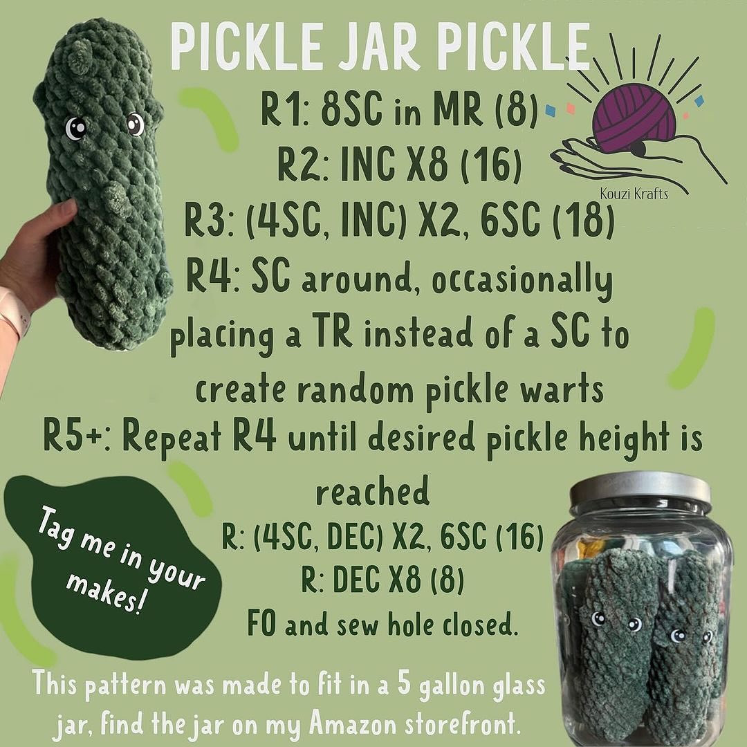 Crochet Your Own Adorable Pickle Jar with Free Pattern