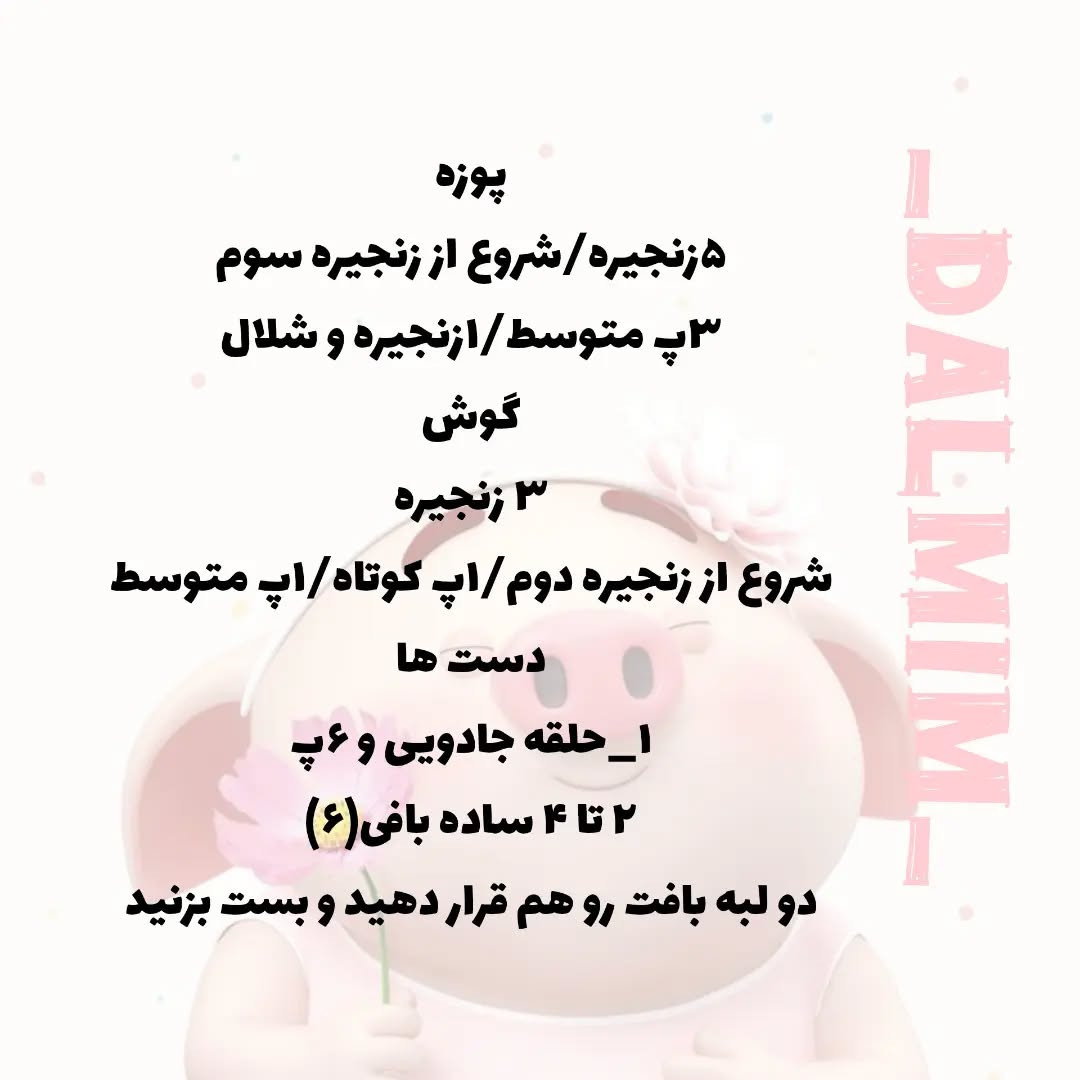 دستور بافت آینه خوک