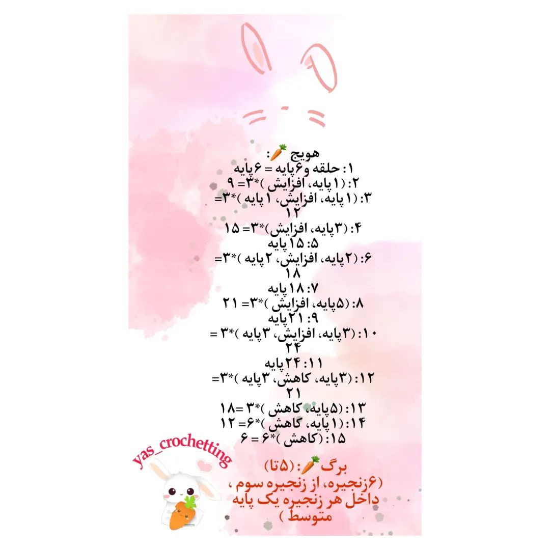دستور بافت آویز سرکلیدی خرگوش کوچولو
