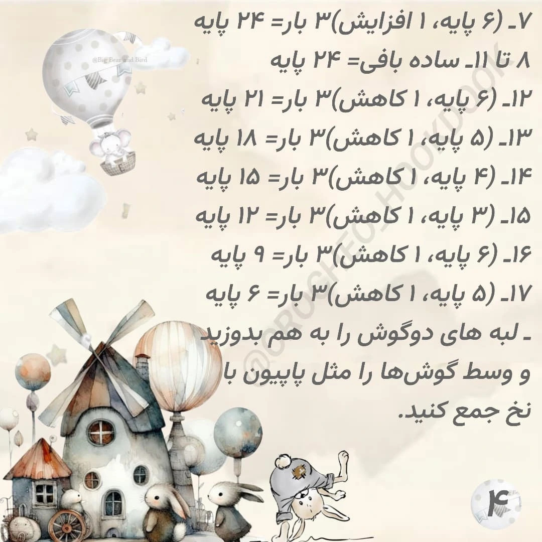دستور بافت عروسک بافتنی خرس کوچک بامزه