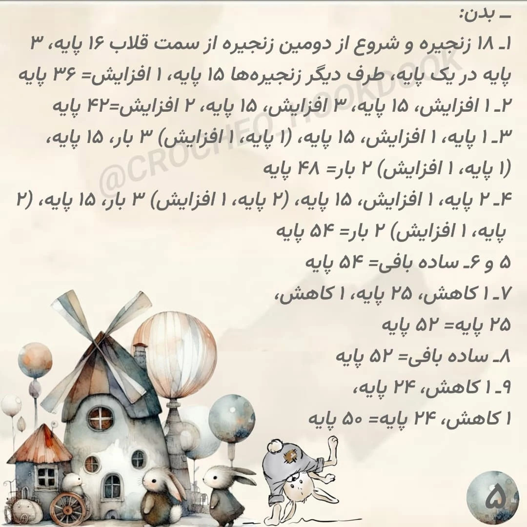 دستور بافت عروسک بافتنی خرس کوچک بامزه