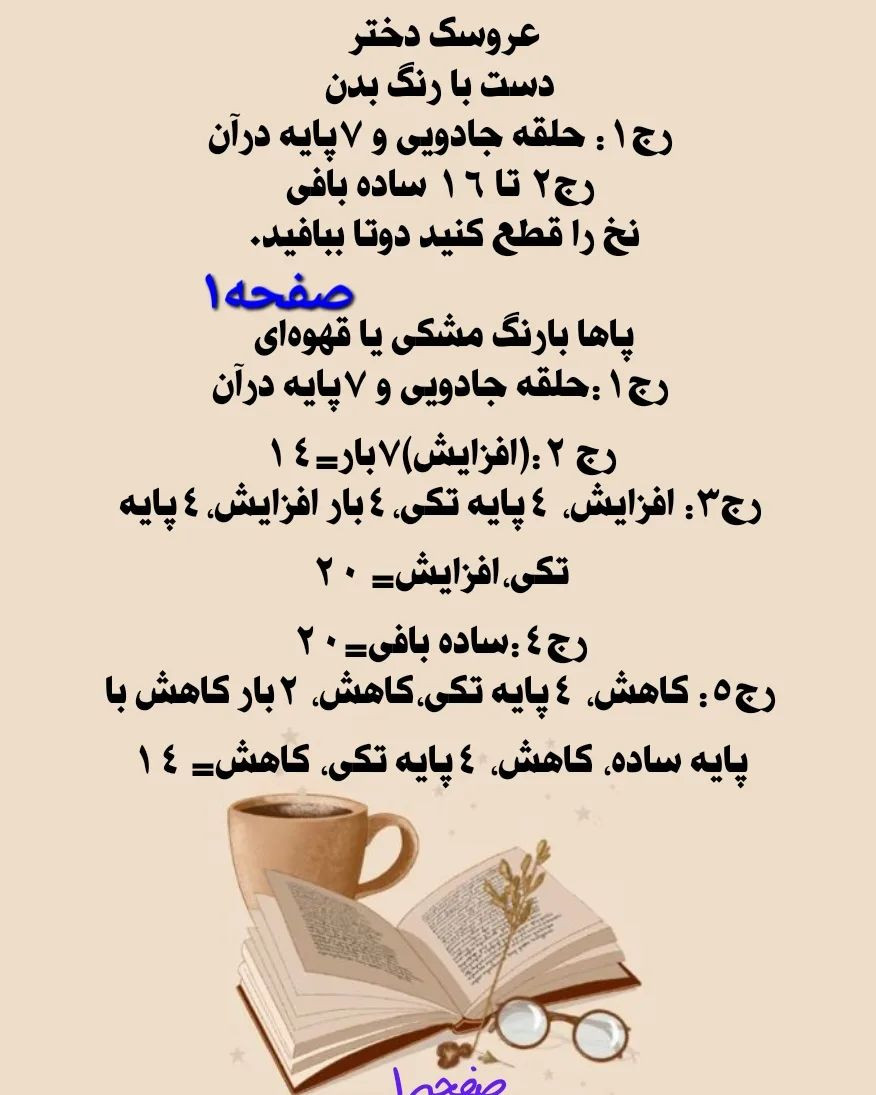 دستور بافت عروسک دختر بافتنی با الگوی عالی