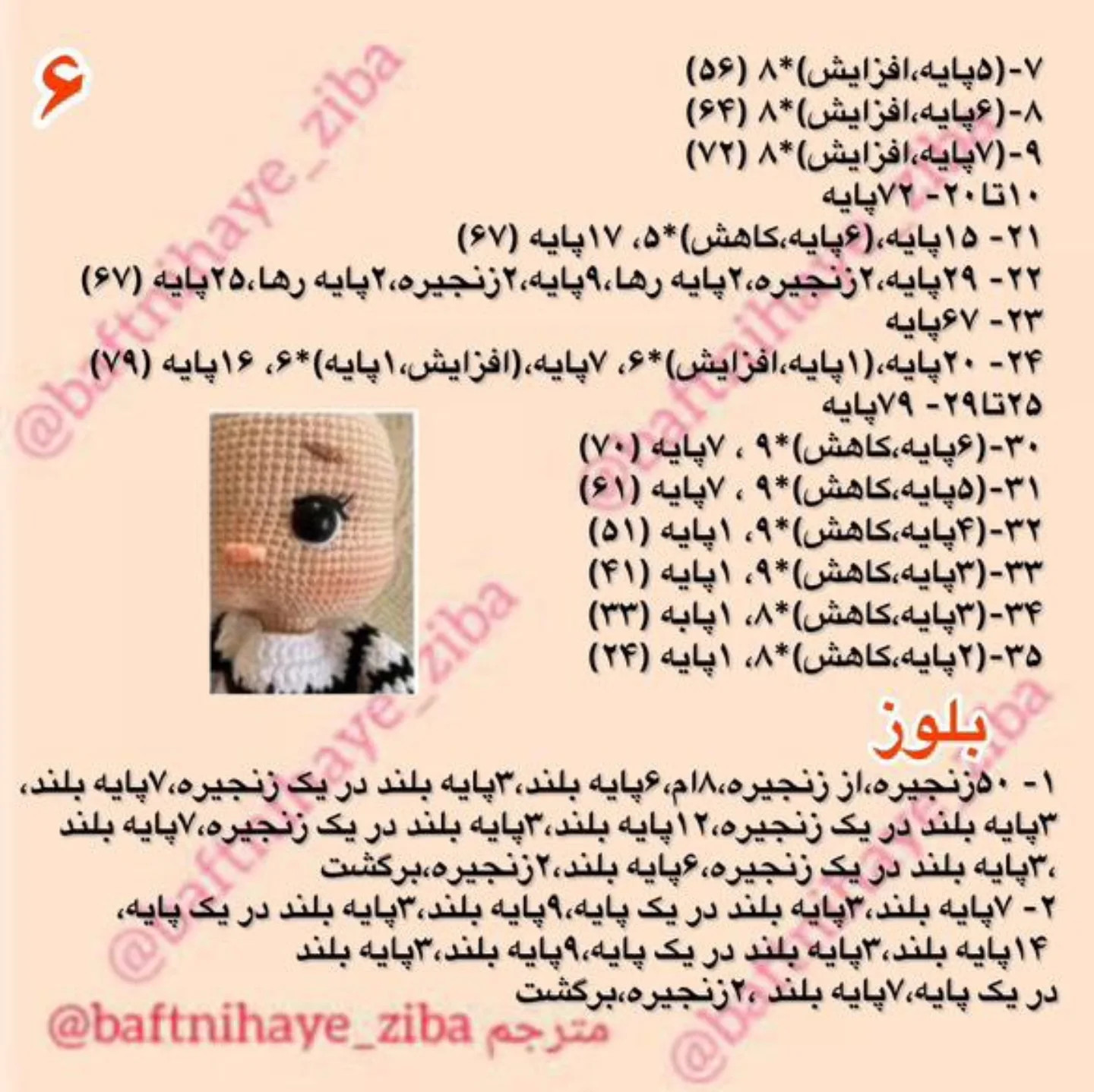 دستور بافت عروسک دخترانه با کلاه قرمز