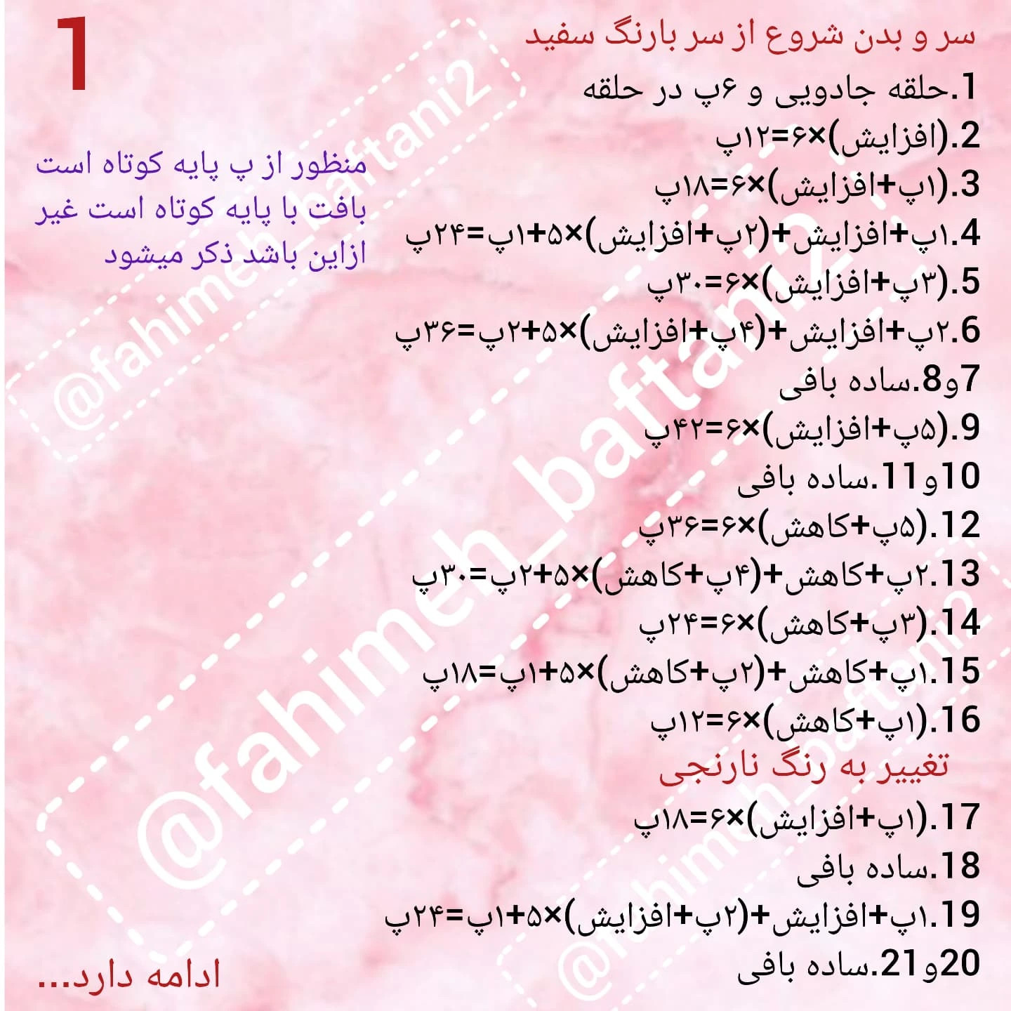 دستور بافت عروسک گربه کوچک با کدو تنبل