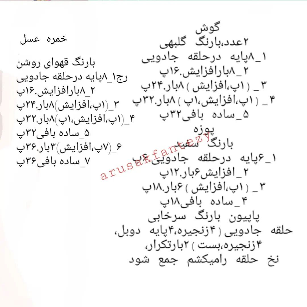 دستور بافت عروسک خرس و کندوی عسل