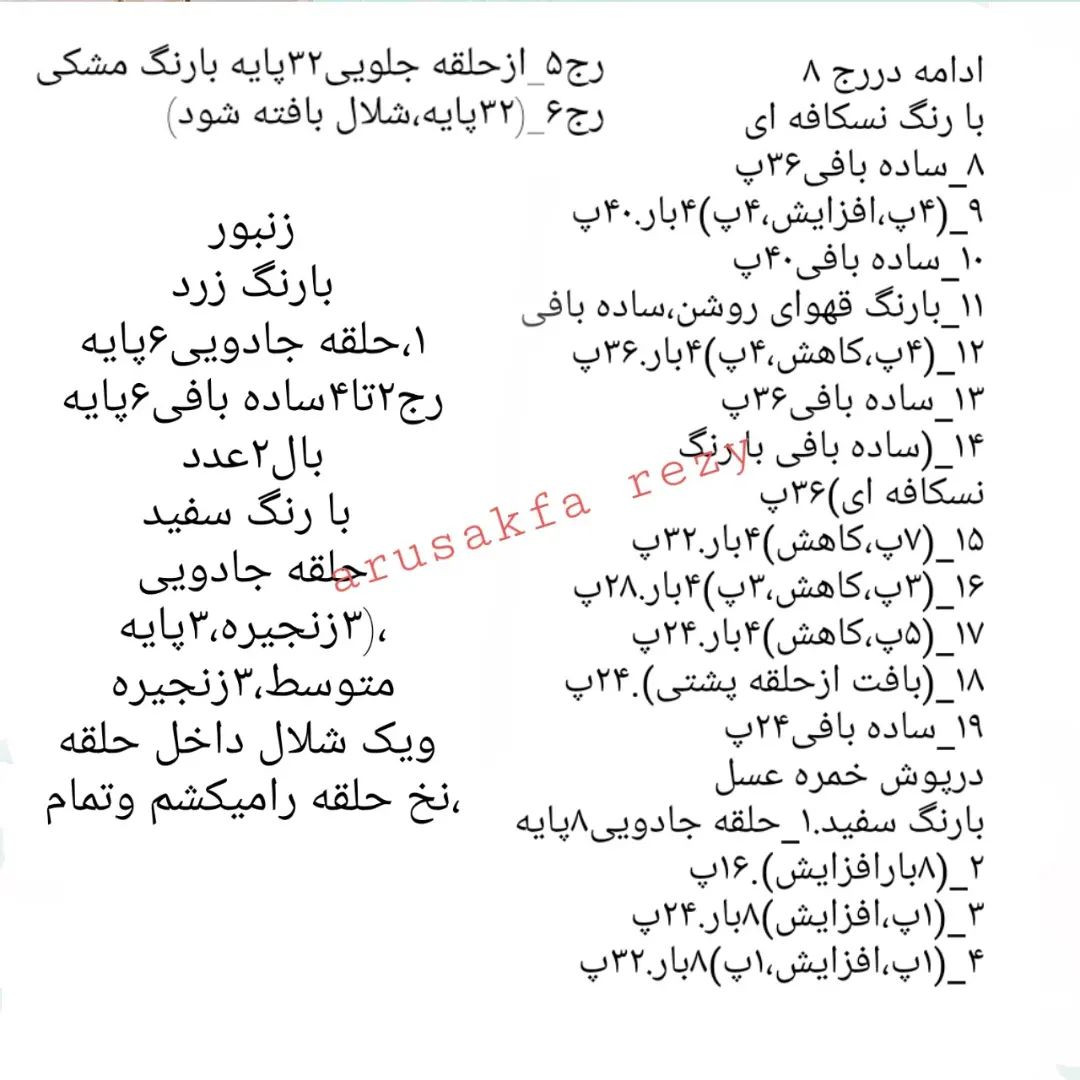 دستور بافت عروسک خرس و کندوی عسل
