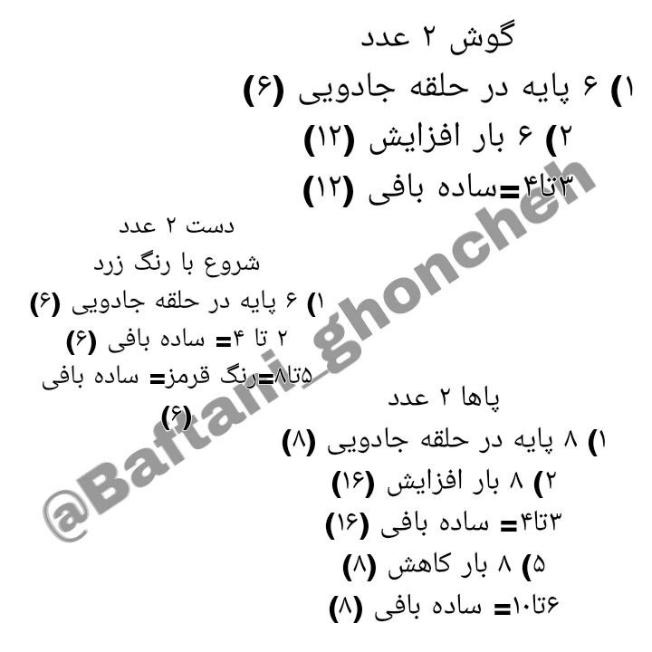 دستور بافت عروسک خرس زرد رایگان
