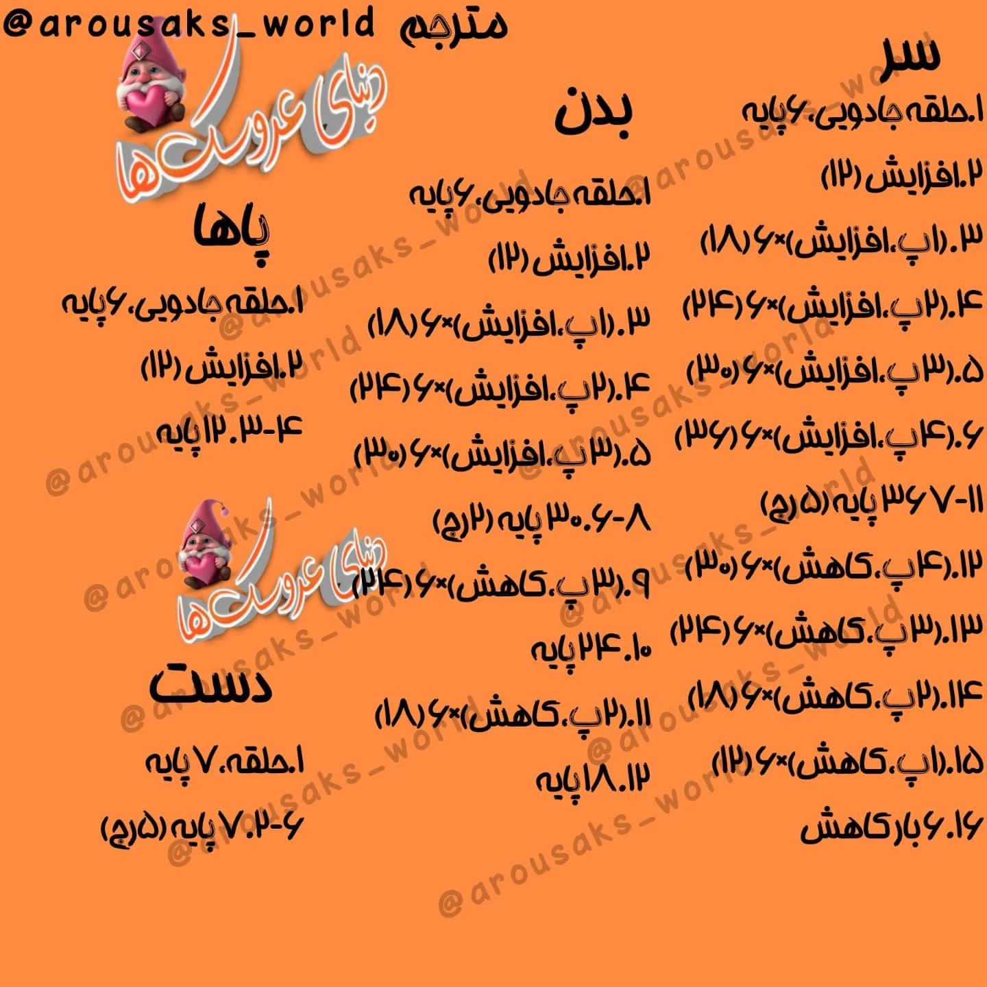 دستور بافت عروسک قلاب بافی با گوش‌های خرگوش