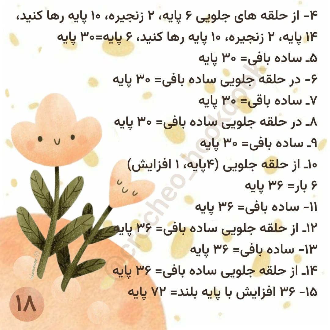 دستور بافت عروسک قلاب‌بافی مونیکا
