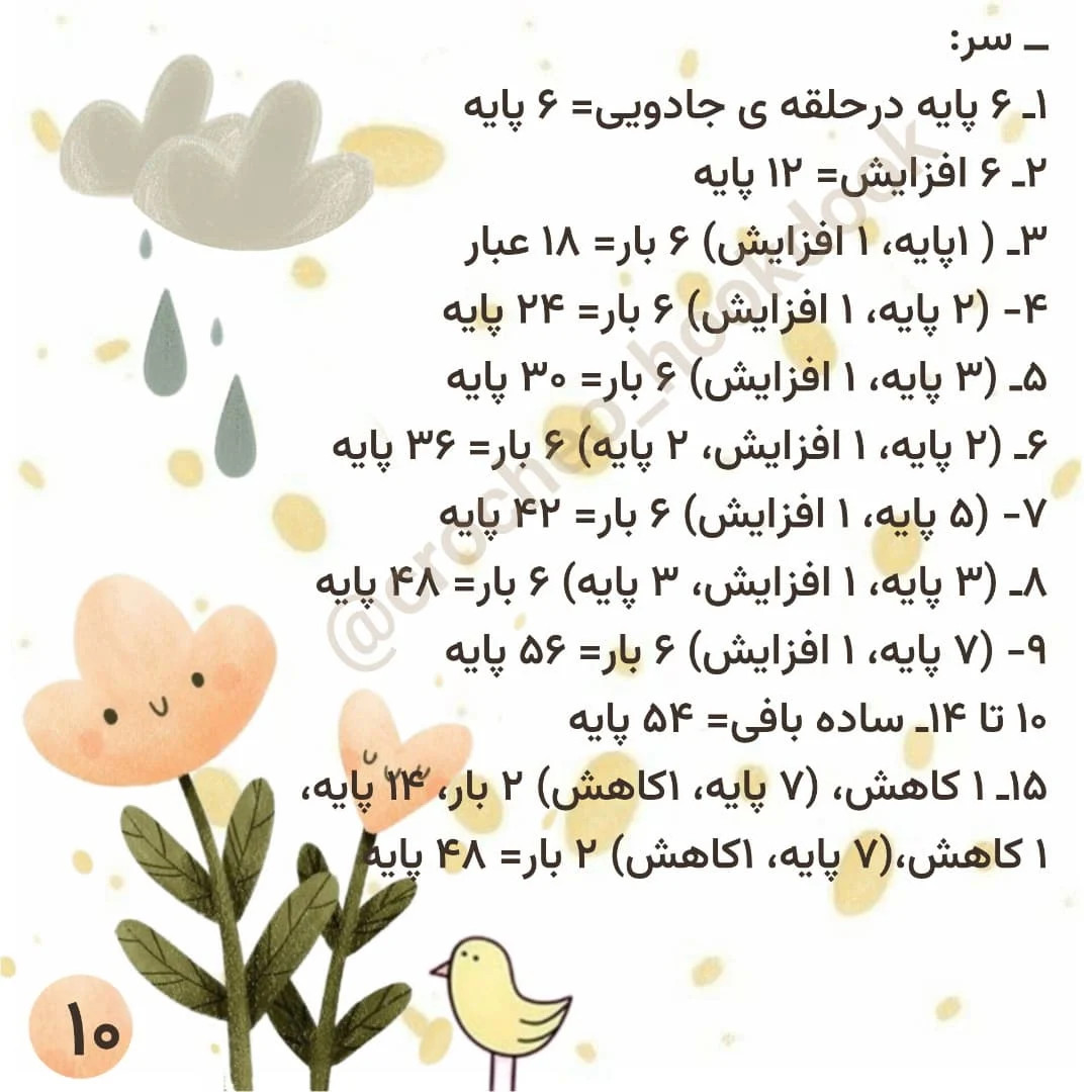 دستور بافت عروسک قلاب‌بافی مونیکا