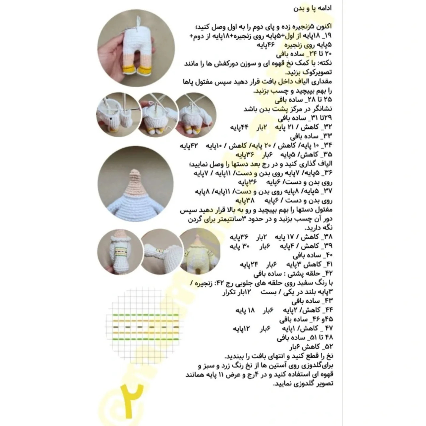 دستور بافت دختر آفتابگردون با ترجمه اختصاصی از کانال مامانافت