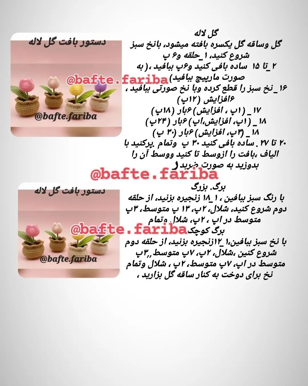 دستور بافت گل لاله