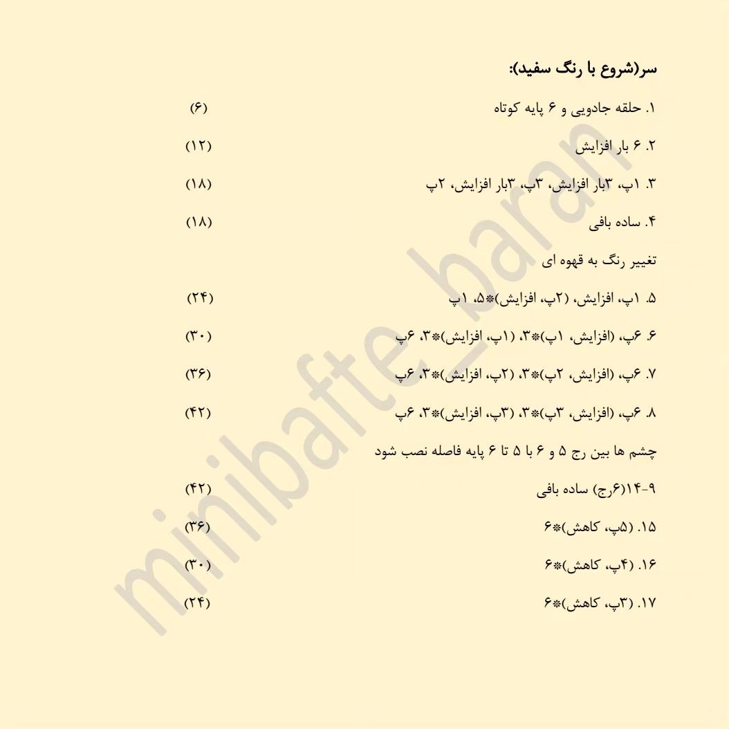 دستور بافت خرس کوچک