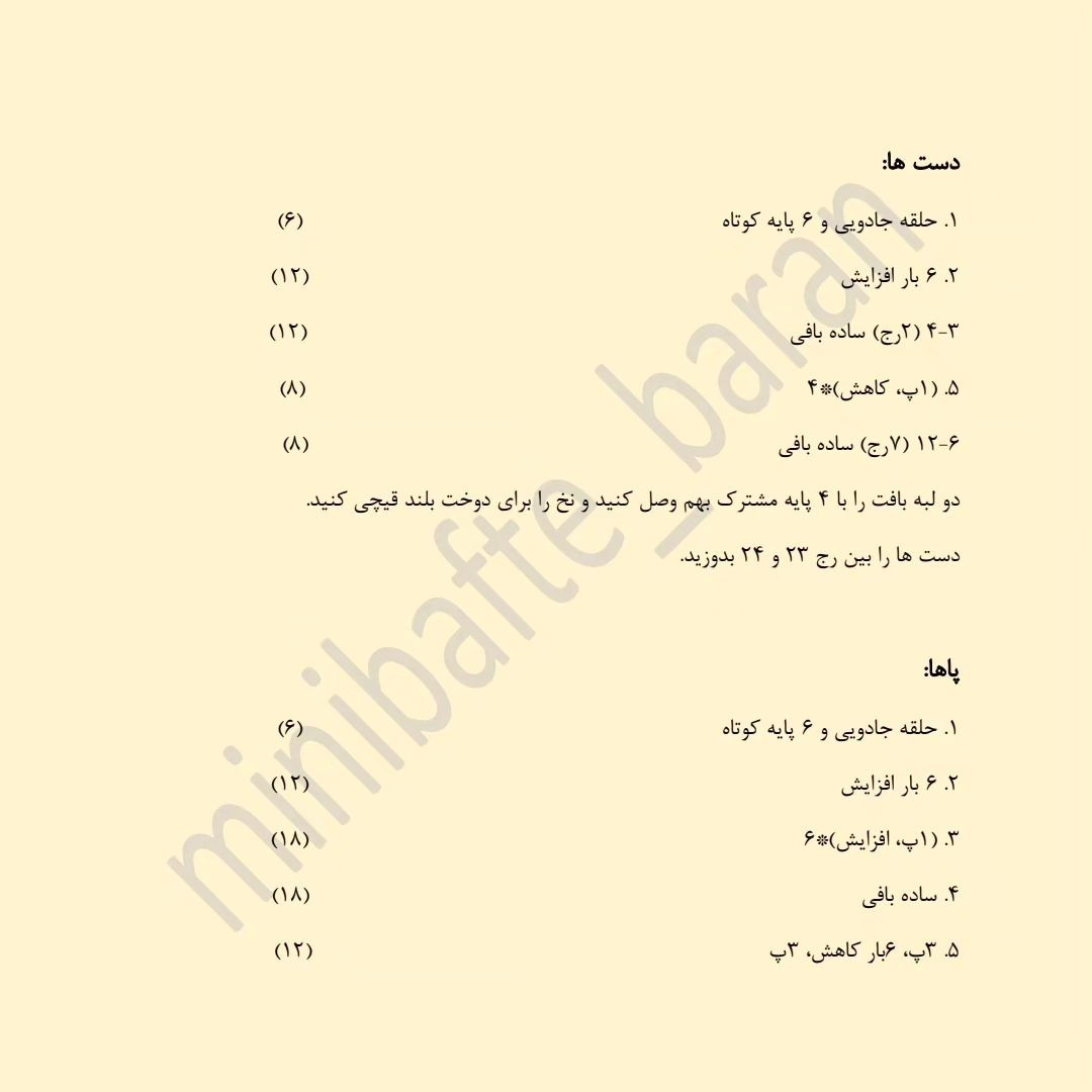دستور بافت خرس کوچک
