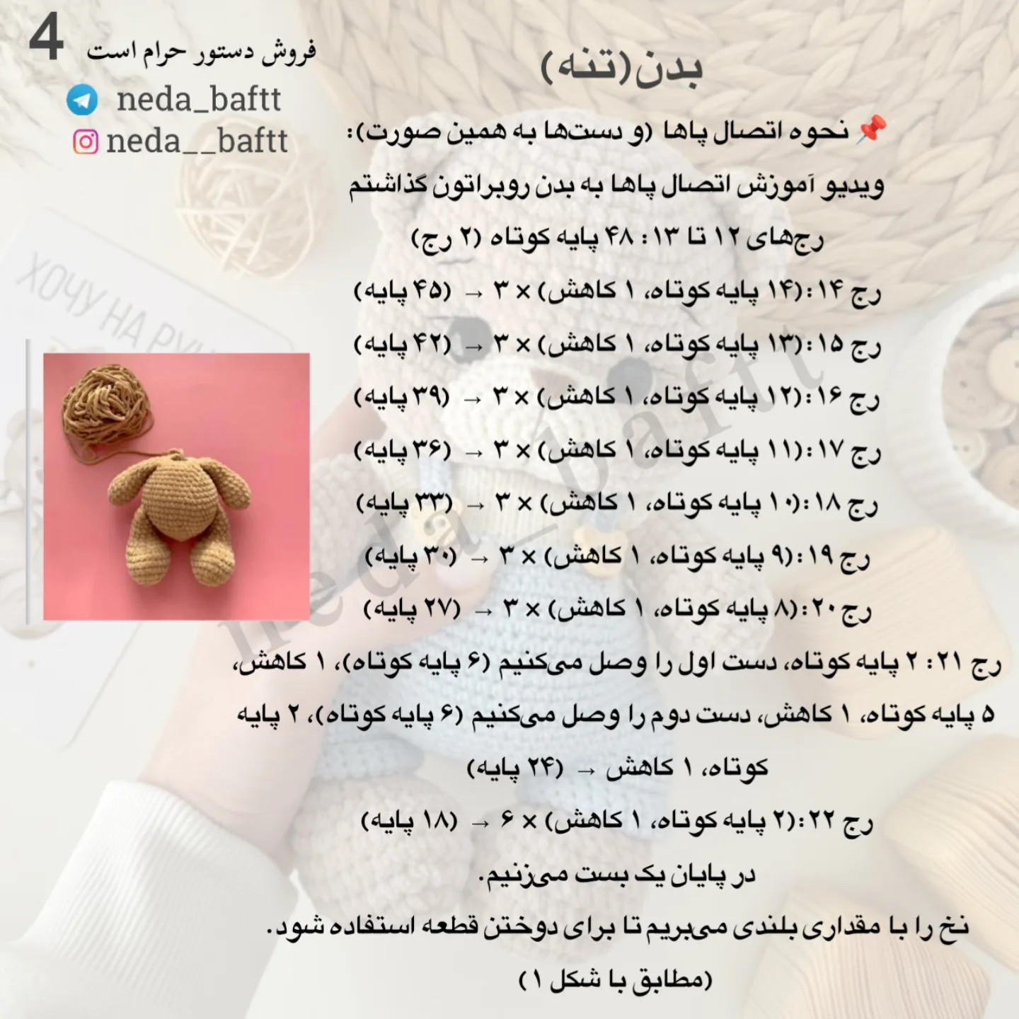 دستور بافت خرس مخملی
