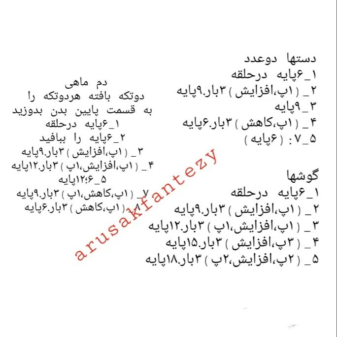 دستور بافت کیتی پری دریایی