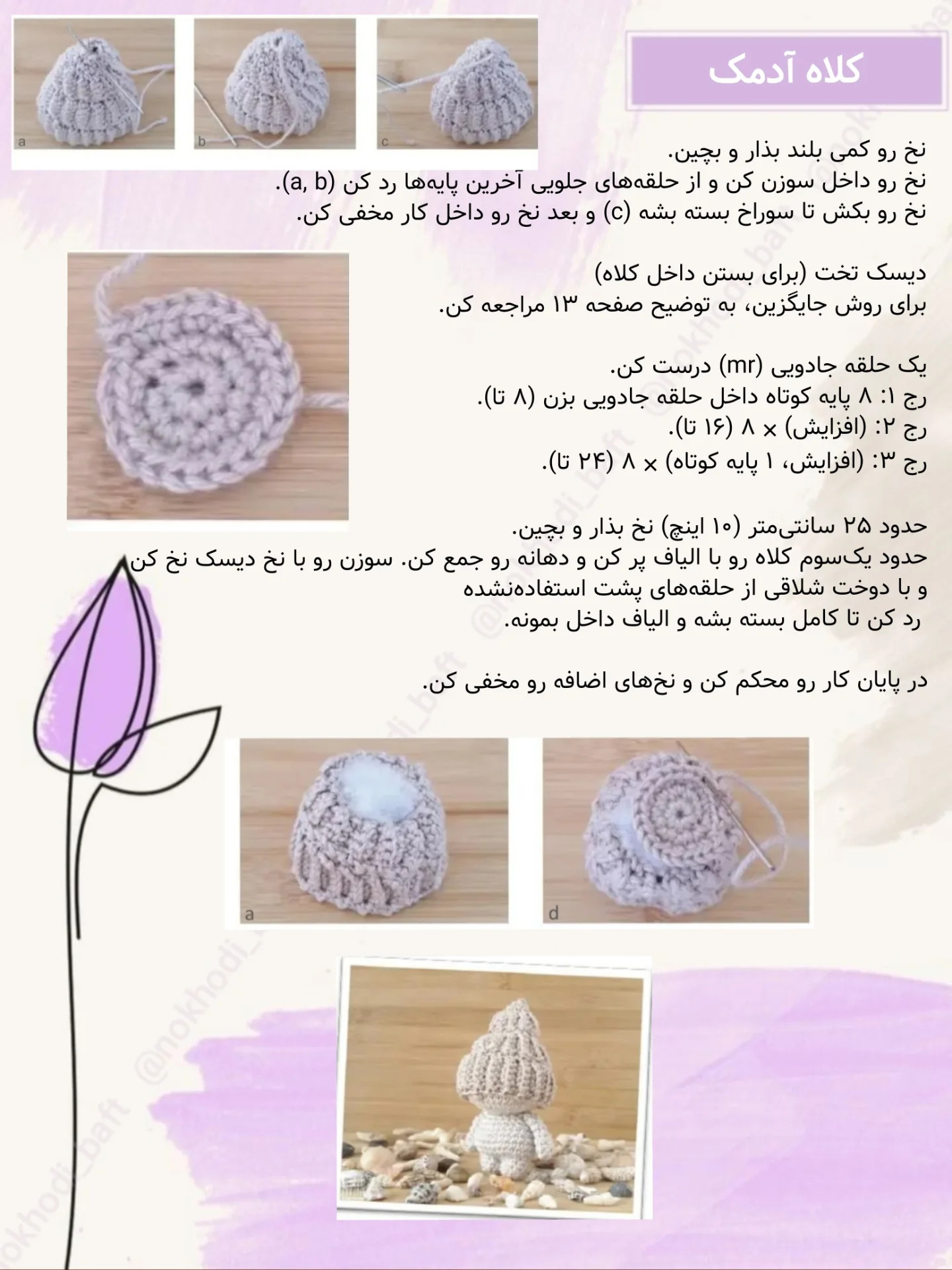 دستور بافت کلاه آدمک رایگان